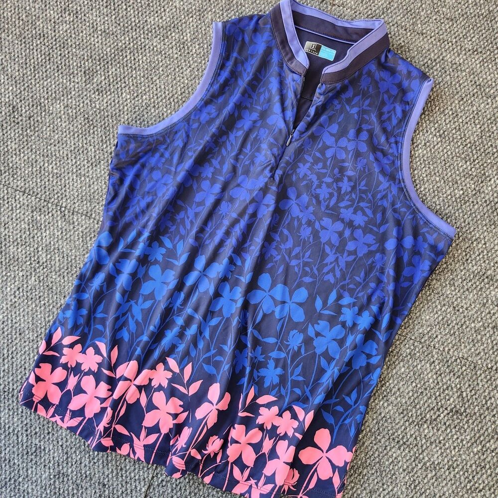 PGA Tour Sz XXL Golf Shirt Tank Top 1/4 Zip Sleeveless Collared Athleisure Wear